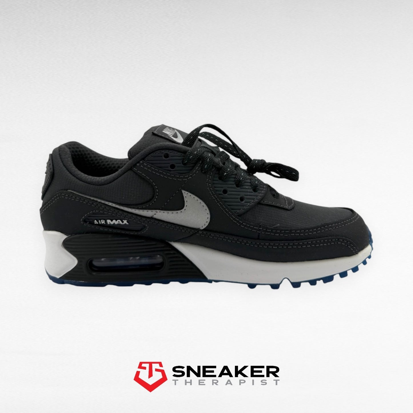 Nike Air Max 90 'Reflective Swoosh - Anthracite Industrial Blue' SKU: FV0381-001