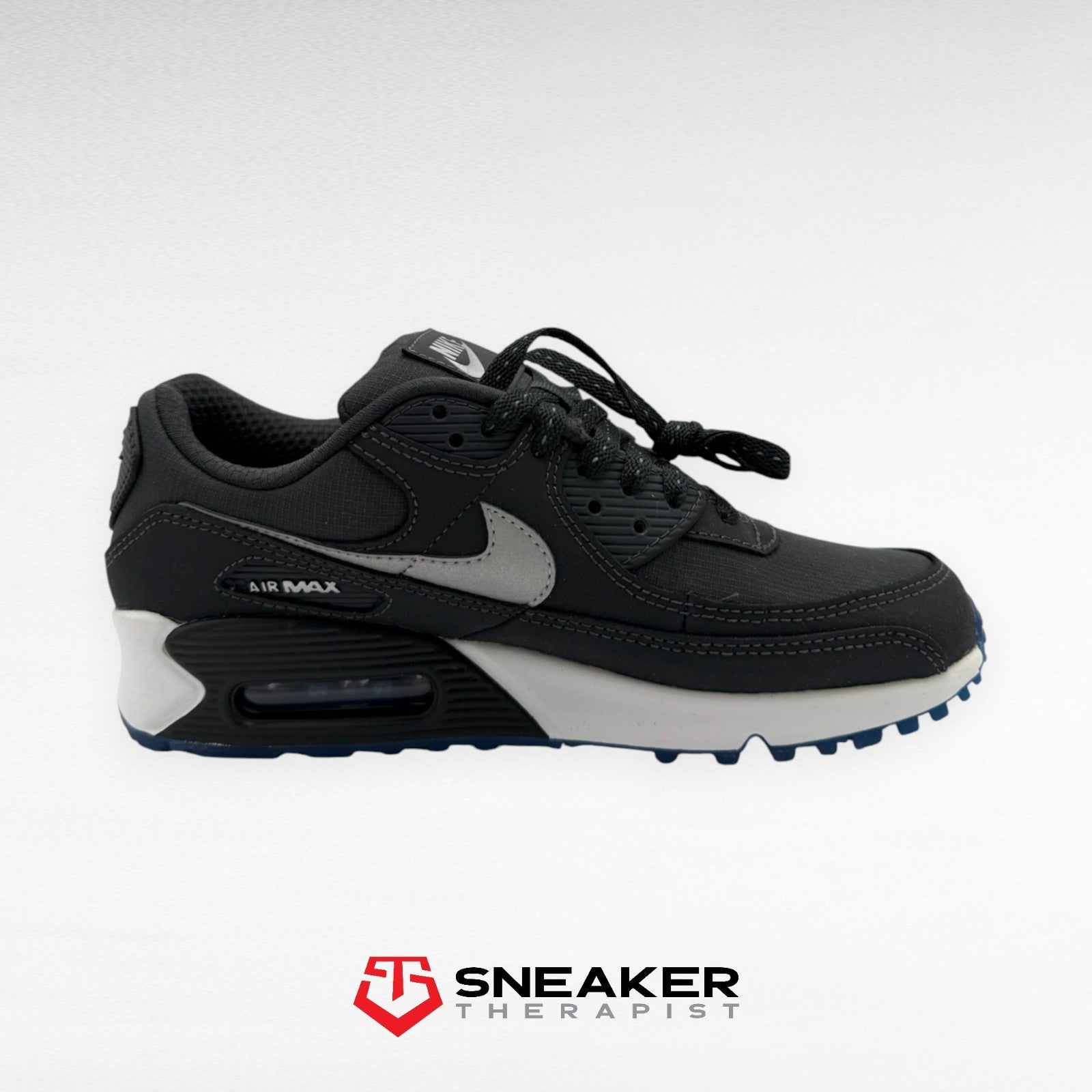 Nike Air Max 90 'Reflective Swoosh - Anthracite Industrial Blue' SKU: FV0381-001