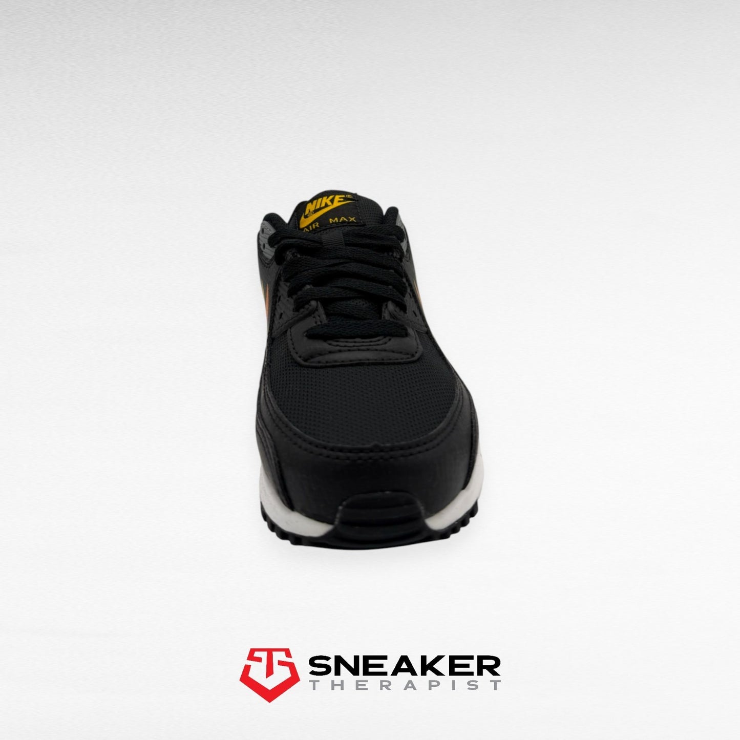 Nike Air Max 90 'Spray Paint Swoosh - Black Gold Orange' FJ4229-001 38.5 & 39