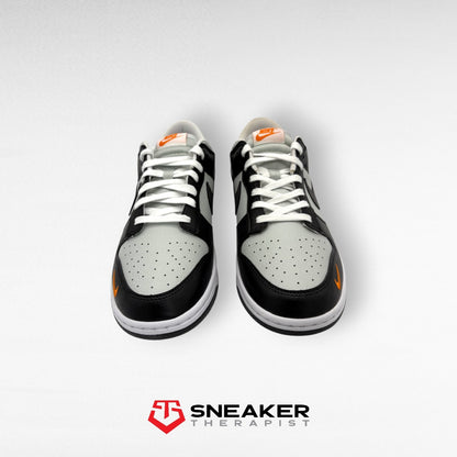 Nike Dunk Low 'Mini Swoosh - Black Total Orange' SKU: FN7808-001 all sizes