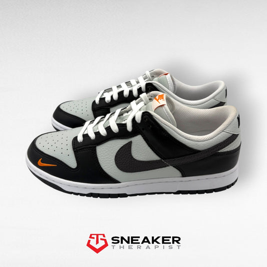 Nike Dunk Low 'Mini Swoosh - Black Total Orange' SKU: FN7808-001 all sizes